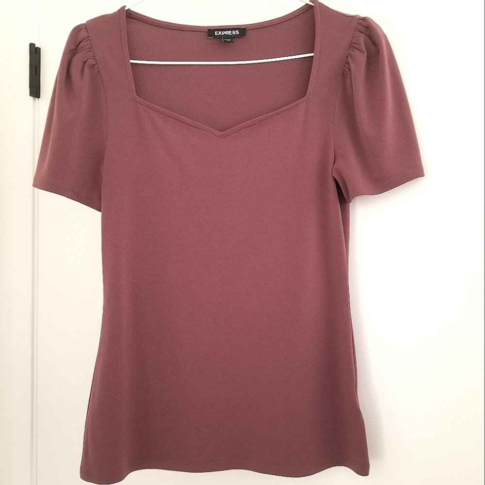 Express mauve sweetheart neckline top S